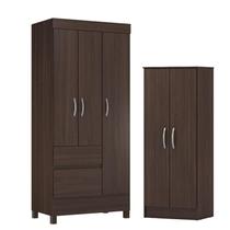Guarda Roupa Solteiro Wind com Multiuso Viena Café - Demóbile Guarda Roupa Solteiro Wind com Multiuso Viena Café - Demóbile
