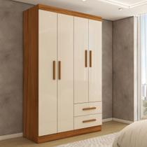 Guarda-Roupa Solteiro Zeus 4 Portas 2 Gavetas Freijó Trend/Off White Tx - Panorama Móveis