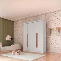 Guarda Roupa Sonho 4 Portas 2 Gavetas Moderna Mobília Branco/naturalle Guarda Roupa Sonho 4 Portas 2 Gavetas Moderna Mobília Branco/naturalle