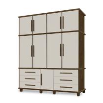Guarda Roupa Splendore com 4 Portas Malbec/Off White - Bela Móveis