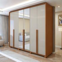 Guarda Roupa Style 6 Portas 4 Gavetas 100% Mdf com Espelho e Pés