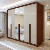 Guarda Roupa Style 6 Portas 4 Gavetas 100% Mdf com Espelho e Pés