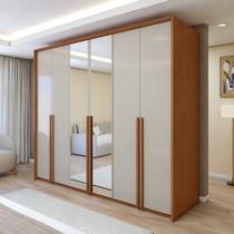 Guarda Roupa Style 6 Portas 4 Gavetas 100% Mdf com Espelho