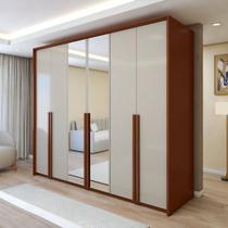 Guarda Roupa Style 6 Portas 4 Gavetas 100% Mdf com Espelho