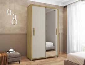 Guarda Roupa Suécia Com Espelho Cinamomo/Off White - RV Móveis