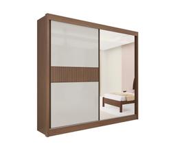 Guarda Roupa Titanium Ripado 2 Portas 6 Gavetas com Espelho D Doro