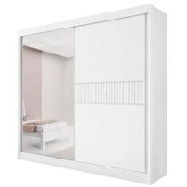 Guarda Roupa Titanium Ripado Casal com Espelho 2 Portas 6 Gavetas D Doro Cor Branco