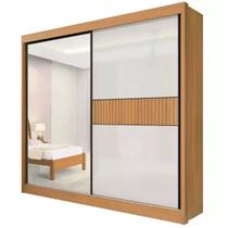 Guarda Roupa Titanium Ripado Casal com Espelho 2 Portas 6 Gavetas D Doro Cor Cinamomo Off White Guarda Roupa Titanium Ripado Casal com Espelho 2 Portas 6 Gavetas D Doro Cor Cinamomo Off White