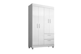 Guarda Roupa Toquio 4 Portas 2 Gavetas Branco - Poquema