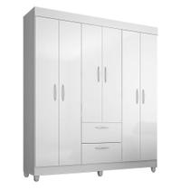 Guarda Roupa Toquio 6 Portas 2 Gavetas Branco - Poquema