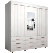 Guarda Roupa Ubatuba Casal 3 Portas 9 Gavetas Minas Plac Cor Branco Guarda Roupa Ubatuba Casal 3 Portas 9 Gavetas Minas Plac Cor Branco