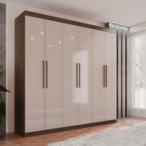 Guarda-Roupa Ubatuba Plus 6 Portas 3 Gavetas Marrom/New Canion/Off White Guarda-Roupa Ubatuba Plus 6 Portas 3 Gavetas Marrom/New Canion/Off White