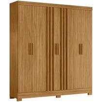 Guarda Roupa Valença 195cm 6 Portas Freijó com portas ripadas Moval