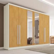 Guarda Roupa Valência 6 Portas 6 Gavetas Espelhado MDF OFF/PEROBA Made Marques