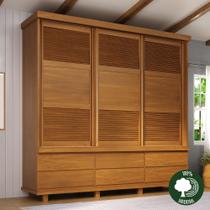 Guarda-roupa Veneziana 3 Portas de Correr Madeira maciça