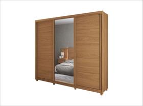 Guarda Roupa Verano 100% MDF 3 Portas Correr c/ Espelho Freijo Fazzio Moveis