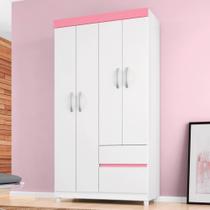 Guarda Roupa Vicenza Branco/Rosa Guarda Roupa Vicenza Branco/Rosa