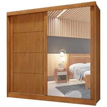 Guarda Roupa Viena Casal com Espelho 2 Portas 4 Gavetas Bianchi Cor Naturale