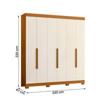 Guarda Roupa Vinci 200cm 6 Portas 3 Gavetas com Pés Guarda Roupa Vinci 200cm 6 Portas 3 Gavetas com Pés