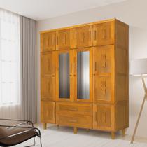 Guarda Roupa Vintage com Espelho Casal Castanho Chicago 104 Guarda Roupa Vintage com Espelho Casal Castanho Chicago 104