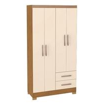 Guarda Roupa Vitoria Solteiro 4 Portas 2 Gavetas San Marino Cor Noce Pérola Guarda Roupa Vitoria Solteiro 4 Portas 2 Gavetas San Marino Cor Noce Pérola