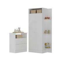 Guarda Roupas 2 Portas Com Cômoda 2 Gavetas Multimóveis Branco