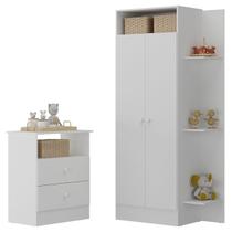 Guarda-Roupas 2 Portas com Cômoda 2 Gavetas Multimóveis MP4264
