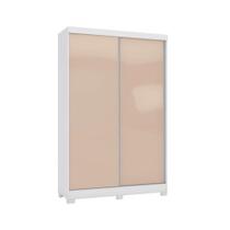 Guarda Roupas 2 Portas de Correr e 2 Gavetas c/Pés N571 Branco/Macadamia - Kappesberg Guarda Roupas 2 Portas de Correr e 2 Gavetas c/Pés N571 Branco/Macadamia - Kappesberg