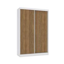 Guarda Roupas 2 Portas de Correr e 2 Gavetas N571 Branco/Nogueira - Kappesberg Guarda Roupas 2 Portas de Correr e 2 Gavetas N571 Branco/Nogueira - Kappesberg
