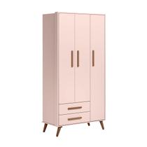 Guarda-Roupas 3 Portas 2 Gavetas Retrô Q Charm -Rosa Acetinado - ÉdeCasaMóveis Guarda-Roupas 3 Portas 2 Gavetas Retrô Q Charm -Rosa Acetinado - ÉdeCasaMóveis