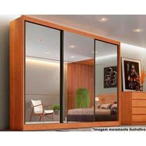 Guarda Roupas 3 Portas de Correr e 6 Gavetas c/ 3 Espelhos Sollo Plus Cumaru - Novo Horizonte