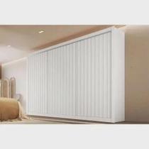 Guarda Roupas 3 Portas de Correr Ripada e 6 Gavetas York Branco Acetinado Europa MÓVEIS EUROPA Guarda Roupas 3 Portas de Correr Ripada e 6 Gavetas York Branco Acetinado Europa MÓVEIS EUROPA