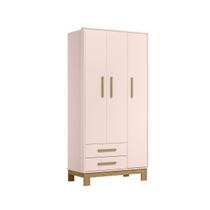 Guarda-Roupas 3 Portas e 2 Gavetas 180 x 94 Q Charm Slim -Rosa Acetinado