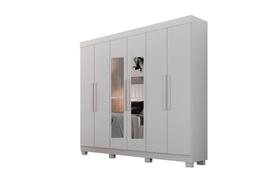 Guarda-Roupas 6 Portas 2 Gavetas Delta com Espelho
