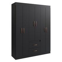 Guarda-roupas 6 Portas 2 Gavetas Multimóveis Cr35111 - Preto Preto