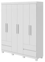 Guarda-Roupas 6 Portas 4 Gavetas com Pés sem Espelho Zeus - Lopas