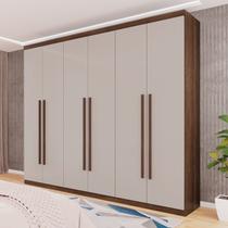Guarda-roupas 6 Portas 6 Gavetas Florianópolis Imbuia / Off White
