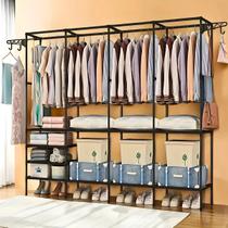 Guarda Roupas Aberto Metal Casal 4 Colunas Armário e Premium Portátil Forte Premium Cabideiro Sapateira