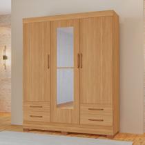 Guarda Roupas Báltica 100 MDF 3 Portas 4 Gavetas c Kit de Espelhos e Pés