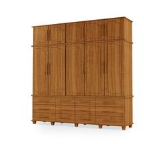 Guarda Roupas Berlim 100% Mdf c/ 10 Portas 12 Gavetas Pés Madeira - Luapa - Carvalho New
