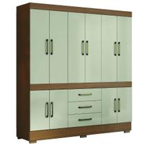 Guarda Roupas Casal 10 Portas 3 Gavetas Monaco Madeirado / Areia Aramóveis