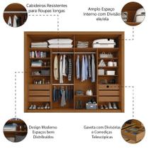 Guarda Roupas Casal 2 Portas De Correr 6 Gavetas Imperador Zanzini Madeir/off Guarda Roupas Casal 2 Portas De Correr 6 Gavetas Imperador Zanzini Madeir/off