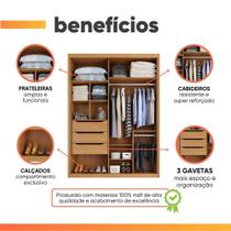 Guarda Roupas Casal 2 Portas De Correr Com Espelho 100% Mdf 3 Gavetas Ravena Madeirado / Areia Guarda Roupas Casal 2 Portas De Correr Com Espelho 100% Mdf 3 Gavetas Ravena Madeirado / Areia