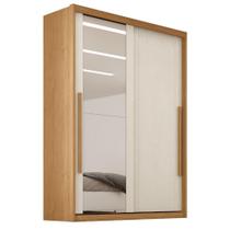 Guarda Roupas Casal 2 Portas De Correr Com Espelho 100% Mdf 3 Gavetas Ravena Madeirado / Areia Guarda Roupas Casal 2 Portas De Correr Com Espelho 100% Mdf 3 Gavetas Ravena Madeirado / Areia