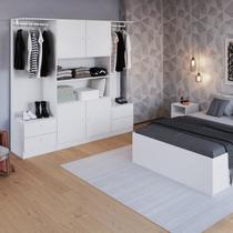 Guarda Roupas Casal 4 Portas 4 Gavetas 2 Cabideiros Closet