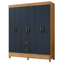 Guarda Roupas Casal 6 Portas 2 Gavetas Mobi Nature / Grafite Albatroz