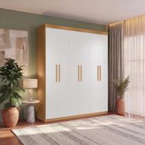 Guarda Roupas Casal 6 Portas 4 Gavetas Kappesberg Tapajós/Branco 218cm Guarda Roupas Casal 6 Portas 4 Gavetas Kappesberg Tapajós/Branco 218cm