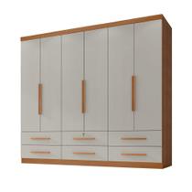 Guarda Roupas Casal 6 Portas 6 Gavetas Maximus Madeirado/Areia Zanzini Cinamo/Off Guarda Roupas Casal 6 Portas 6 Gavetas Maximus Madeirado/Areia Zanzini Cinamo/Off