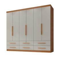 Guarda Roupas Casal 6 Portas 6 Gavetas Maximus Madeirado / Areia Zanzini