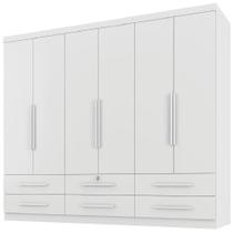 Guarda Roupas Casal 6 Portas 6 Gavetas Maximus Zanzini Branco